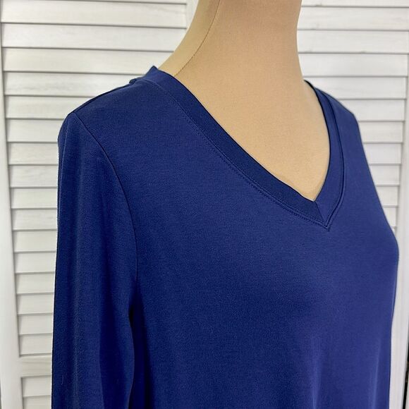 Isaac Mizrahi Navy Blue Tee Large Pima Cotton - Picture 5 of 12